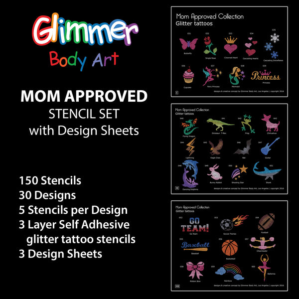 MOM APPROVED Stencil Set with Design Sheets
